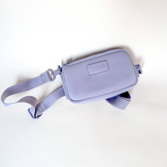 Dagne Dover Mara Neoprene Lilac Phone Sling Crossbody Bag Air Mesh Slip Pocket - Picture 13 of 13